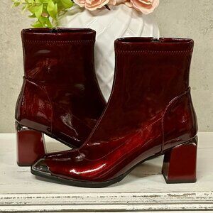 NWOT Ninety Union Patent Leather Stacked Heel Boots - SZ 8